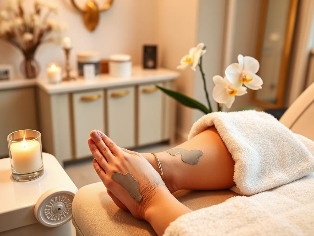 Deluxe spa pedicure with masque, hot towels and candlelight